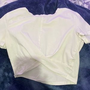plain white crop top- shein